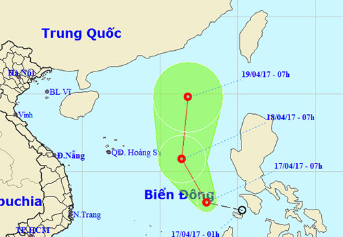 Áp thấp nhiệt đới xuất hiện trên biển Đông