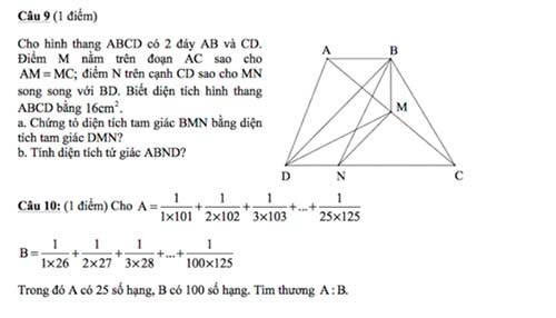 Đề thi Toán lớp 5 khiến học sinh 'phát khóc'