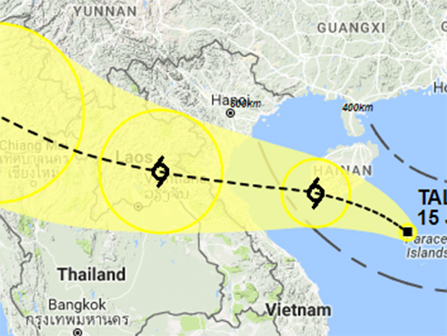 Bão cấp 8 hướng Thanh Hóa - Hà Tĩnh