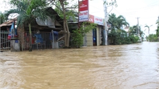 Mưa tầm tã kèm xả lũ, Nha Trang chìm trong biển nước