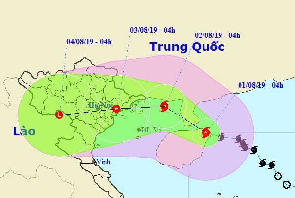 Chiều nay (1/8) bão giật cấp 12 đi vào Vịnh Bắc Bộ