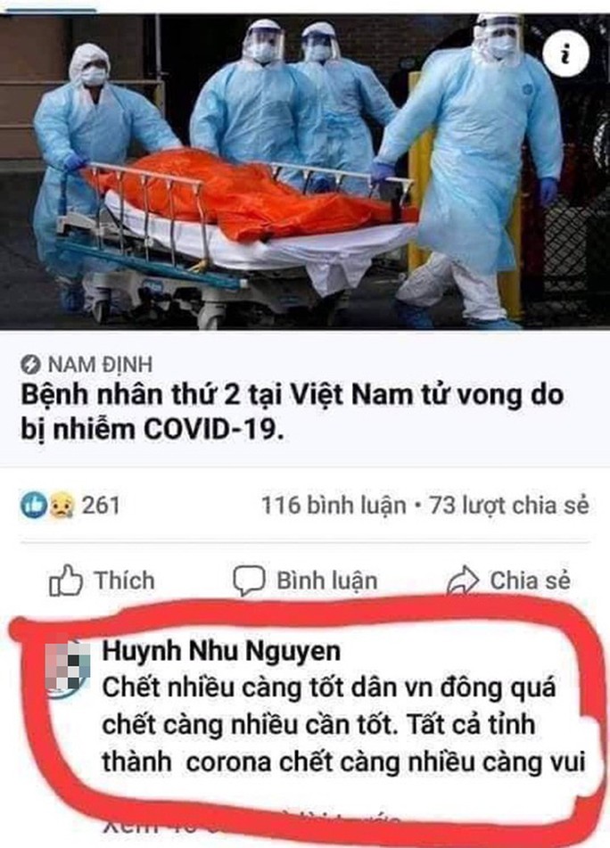 Truy tìm chủ tài khoản Facebook đăng nội dung "chết càng nhiều càng vui"